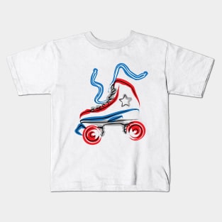 Four Wheels Roller Skate Kids T-Shirt